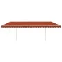 Automatic awning LED wind sensor orange and brown 6x3 m by , Awnings - Ref: Foro24-3070015, Price: 902,97 €, Discount: %