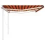 Automatic awning LED wind sensor orange and brown 6x3 m by , Awnings - Ref: Foro24-3070015, Price: 902,97 €, Discount: %