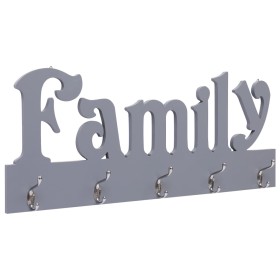 Perchero de pared FAMILY gris 74x29,5 cm de vidaXL, Percheros para sombreros y abrigos - Ref: Foro24-284246, Precio: 42,10 €,...