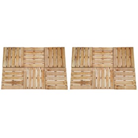 Baldosas de porche 12 unidades madera marrón 50x50 cm