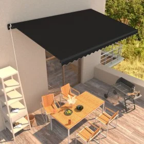Anthracite gray manual retractable awning 450x300 cm by , Awnings - Ref: Foro24-3051240, Price: 338,01 €, Discount: %