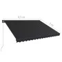 Anthracite gray manual retractable awning 450x300 cm by , Awnings - Ref: Foro24-3051240, Price: 338,01 €, Discount: %
