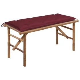 Folding garden bench with bamboo cushion 118 cm by , garden benches - Ref: Foro24-3063873, Price: 96,52 €, Discount: %