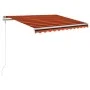 Automatic awning LED wind sensor orange brown 300x250 cm by , Awnings - Ref: Foro24-3068875, Price: 479,17 €, Discount: %