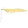 Automatische Markise LED-Windsensor gelb/weiß 500x300cm von , Markisen - Ref: Foro24-3068953, Preis: 646,48 €, Rabatt: %