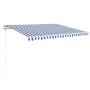 Automatic awning LED wind sensor blue and white 400x350 cm by , Awnings - Ref: Foro24-3068991, Price: 593,71 €, Discount: %