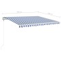 Automatic awning LED wind sensor blue and white 400x350 cm by , Awnings - Ref: Foro24-3068991, Price: 593,71 €, Discount: %