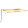 Yellow and white manual retractable awning 500x350 cm by , Awnings - Ref: Foro24-3069218, Price: 430,31 €, Discount: %