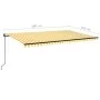 Yellow and white manual retractable awning 500x350 cm by , Awnings - Ref: Foro24-3069218, Price: 430,31 €, Discount: %
