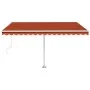 Automatic awning LED wind sensor orange/brown 400x300 cm by , Awnings - Ref: Foro24-3069555, Price: 710,83 €, Discount: %