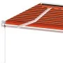 Automatic awning LED wind sensor orange/brown 400x300 cm by , Awnings - Ref: Foro24-3069555, Price: 710,83 €, Discount: %