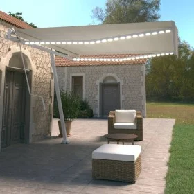 Toldo automático con LED y sensor de viento crema 400x350 cm de , Toldos - Ref: Foro24-3069632, Precio: 718,95 €, Descuento: %