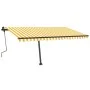 Yellow and white manual retractable foot awning 450x350 cm by , Awnings - Ref: Foro24-3069838, Price: 499,15 €, Discount: %