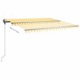 Gelb-weiße Markise mit manuell ausziehbarem Fuß, 450 x 350 cm von , Markisen - Ref: Foro24-3069838, Preis: 536,90 €, Rabatt: %