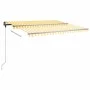Yellow and white manual retractable foot awning 450x350 cm by , Awnings - Ref: Foro24-3069838, Price: 499,15 €, Discount: %