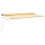 Gelb-weiße Markise mit manuell ausziehbarem Fuß, 600 x 350 cm von , Markisen - Ref: Foro24-3069878, Preis: 679,97 €, Rabatt: %