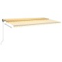 Toldo de pie retráctil manual amarillo y blanco 600x350 cm de , Toldos - Ref: Foro24-3069878, Precio: 692,27 €, Descuento: %