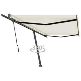 Cream manual retractable foot awning 500x300 cm by , Awnings - Ref: Foro24-3069777, Price: 595,33 €, Discount: %