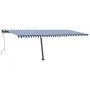 Blau-weiße manuell ausziehbare Fußmarkise 600 x 300 cm von , Markisen - Ref: Foro24-3069796, Preis: 609,07 €, Rabatt: %