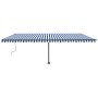 Blau-weiße manuell ausziehbare Fußmarkise 600 x 300 cm von , Markisen - Ref: Foro24-3069796, Preis: 539,51 €, Rabatt: %