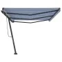 Blau-weiße manuell ausziehbare Fußmarkise 600 x 300 cm von , Markisen - Ref: Foro24-3069796, Preis: 609,07 €, Rabatt: %