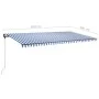 Blau-weiße manuell ausziehbare Fußmarkise 600 x 300 cm von , Markisen - Ref: Foro24-3069796, Preis: 609,07 €, Rabatt: %