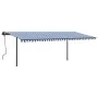 Automatic retractable awning with blue and white poles 6x3 m by , Awnings - Ref: Foro24-3070196, Price: 612,38 €, Discount: %