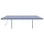 Automatisch einziehbare Markise mit blauen und weißen Stangen 6x3 m von , Markisen - Ref: Foro24-3070196, Preis: 612,34 €, Ra...