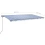 Automatic retractable awning with blue and white poles 6x3 m by , Awnings - Ref: Foro24-3070196, Price: 612,38 €, Discount: %