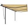 Toldo retráctil manual con postes amarillo y blanco 6x3,5 m de , Toldos - Ref: Foro24-3070278, Precio: 694,87 €, Descuento: %