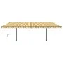 Manual retractable awning with yellow and white poles 6x3.5 m by , Awnings - Ref: Foro24-3070278, Price: 695,01 €, Discount: %