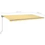 Manual retractable awning with yellow and white poles 6x3.5 m by , Awnings - Ref: Foro24-3070278, Price: 695,01 €, Discount: %