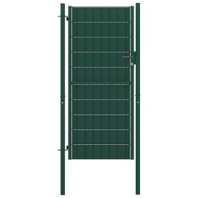PVC and green steel fence gate 100x124 cm by vidaXL, garden gates - Ref: Foro24-145229, Price: 171,60 €, Discount: %