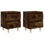 Nightstands 2 pcs smoked oak wood legs 40x35x50 cm by vidaXL, Nightstands - Ref: Foro24-813123, Price: 69,32 €, Discount: %
