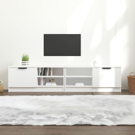 Mueble para TV 2 pzas madera contrachapada blanco 80x35x36,5 cm