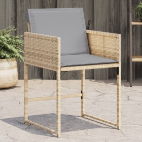 Garden armchairs with cushions 4 units beige synthetic rattan mix by , Garden chairs - Ref: Foro24-365006, Price: 165,77 €, D...