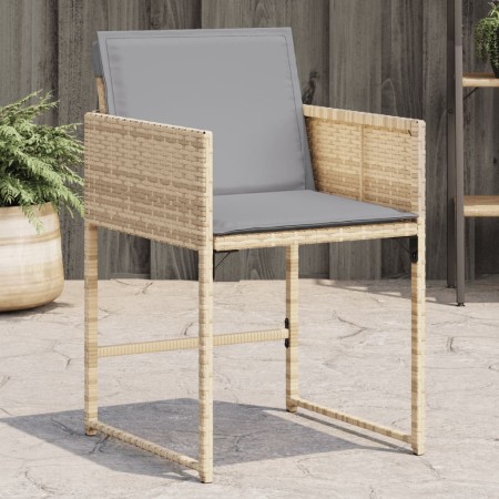 Garden armchairs with cushions 4 units beige synthetic rattan mix by , Garden chairs - Ref: Foro24-365006, Price: 149,17 €, D...