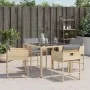 Garden armchairs with cushions 4 units beige synthetic rattan mix by , Garden chairs - Ref: Foro24-365006, Price: 162,93 €, D...
