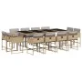 Garten-Essgruppe mit Kissen, 13-teilig, beiges synthetisches Rattan von , Gartensets - Ref: Foro24-3211404, Preis: 819,62 €, ...