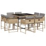 9-piece garden dining set with beige synthetic rattan cushions by , Garden sets - Ref: Foro24-3211380, Price: 440,61 €, Disco...