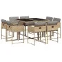 9-piece garden dining set with beige synthetic rattan cushions by , Garden sets - Ref: Foro24-3211380, Price: 466,56 €, Disco...