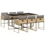 7-piece garden dining set with beige synthetic rattan cushions by , Garden sets - Ref: Foro24-3211272, Price: 458,42 €, Disco...
