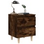 Mesitas de noche 2 uds patas madera roble ahumado 40x35x50 cm de vidaXL, Mesitas de noche - Ref: Foro24-813123, Precio: 69,32...