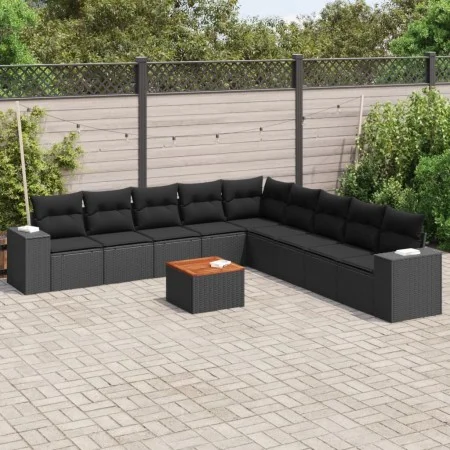 Garden sofa set 10 pieces with black synthetic rattan cushions by , Garden sets - Ref: Foro24-3225488, Price: 647,57 €, Disco...