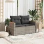 Garden sofa with cushions 2 seater gray synthetic rattan by , Outdoor sofas - Ref: Foro24-366128, Price: 142,18 €, Discount: %