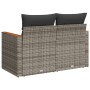 Gartensofa mit Kissen, 2-Sitzer, graues synthetisches Rattan von , Outdoor-Sofas - Ref: Foro24-366128, Preis: 131,15 €, Rabat...