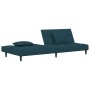2-seater sofa bed with two blue velvet pillows by , Sofas - Ref: Foro24-375806, Price: 236,35 €, Discount: %