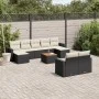 Garden sofa set 10 pieces with black synthetic rattan cushions by , Modular outdoor sofas - Ref: Foro24-3224334, Price: 552,3...