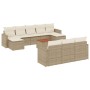 11-teiliges Gartensofa-Set mit beigen synthetischen Rattankissen von , Modulare Sofas für den Außenbereich - Ref: Foro24-3224...