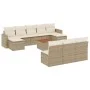 11-teiliges Gartensofa-Set mit beigen synthetischen Rattankissen von , Modulare Sofas für den Außenbereich - Ref: Foro24-3224...